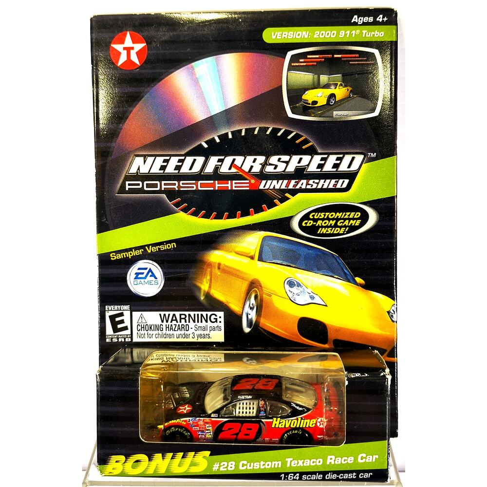 EA Need For Speed Porsche Unleashed GAME with #28 CUSTOM TEXACO RACE CAR, New!